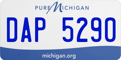 MI license plate DAP5290