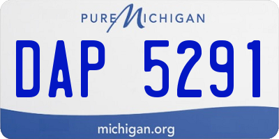 MI license plate DAP5291