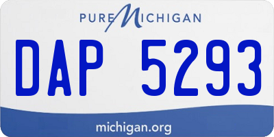 MI license plate DAP5293