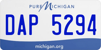 MI license plate DAP5294