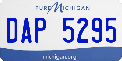 MI license plate DAP5295