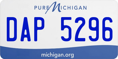MI license plate DAP5296