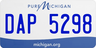MI license plate DAP5298
