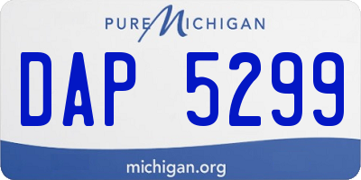 MI license plate DAP5299
