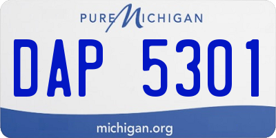 MI license plate DAP5301