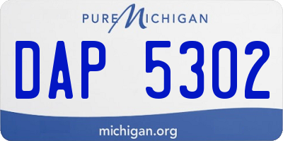 MI license plate DAP5302