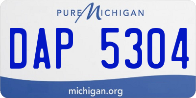 MI license plate DAP5304
