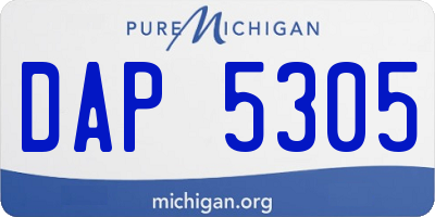 MI license plate DAP5305