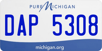 MI license plate DAP5308