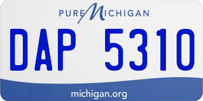 MI license plate DAP5310
