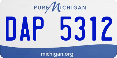 MI license plate DAP5312