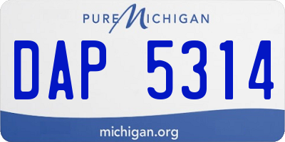 MI license plate DAP5314