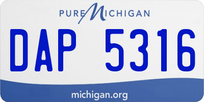 MI license plate DAP5316