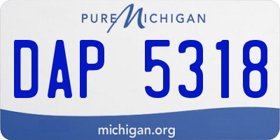MI license plate DAP5318