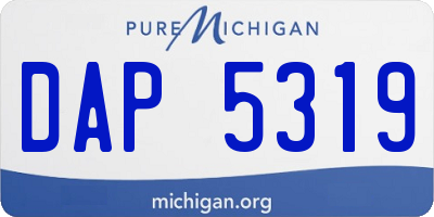 MI license plate DAP5319