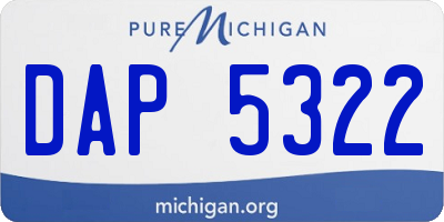 MI license plate DAP5322