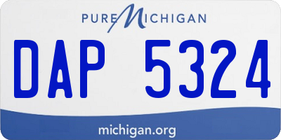 MI license plate DAP5324