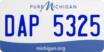 MI license plate DAP5325