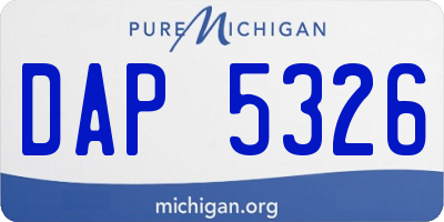 MI license plate DAP5326