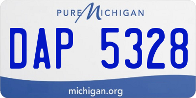 MI license plate DAP5328