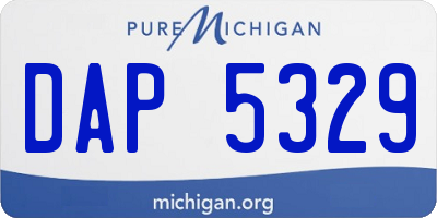 MI license plate DAP5329