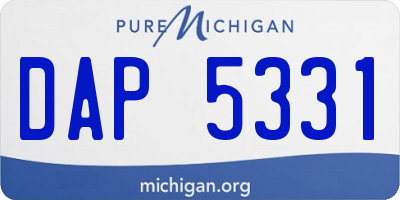 MI license plate DAP5331