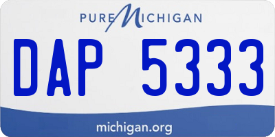 MI license plate DAP5333