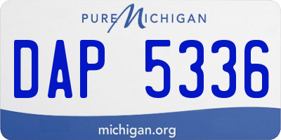 MI license plate DAP5336