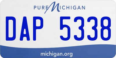 MI license plate DAP5338