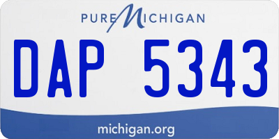 MI license plate DAP5343