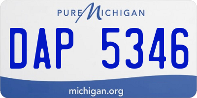 MI license plate DAP5346