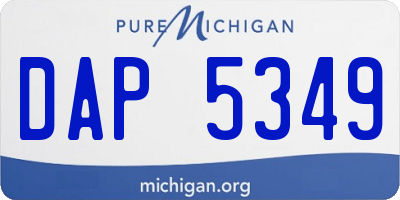 MI license plate DAP5349