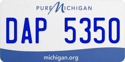 MI license plate DAP5350