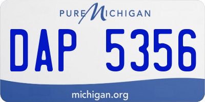 MI license plate DAP5356