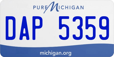 MI license plate DAP5359