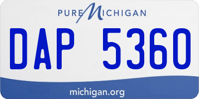 MI license plate DAP5360