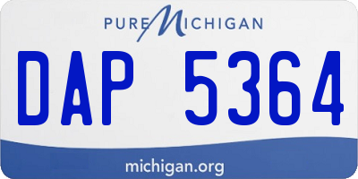 MI license plate DAP5364