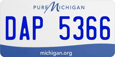 MI license plate DAP5366