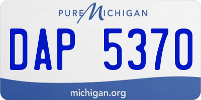 MI license plate DAP5370