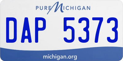MI license plate DAP5373