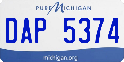 MI license plate DAP5374