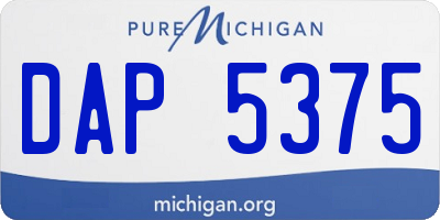 MI license plate DAP5375
