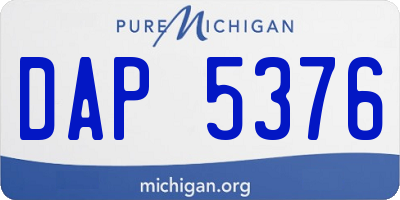 MI license plate DAP5376