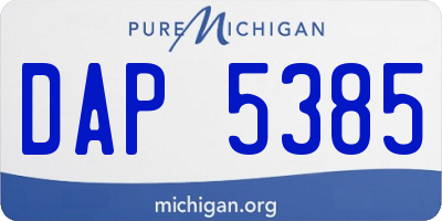 MI license plate DAP5385