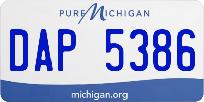 MI license plate DAP5386