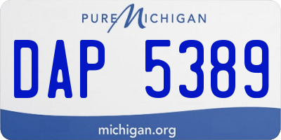 MI license plate DAP5389