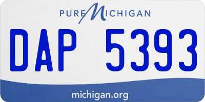 MI license plate DAP5393