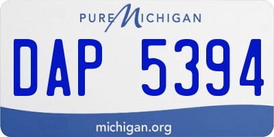 MI license plate DAP5394