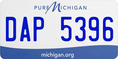 MI license plate DAP5396