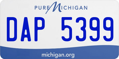 MI license plate DAP5399